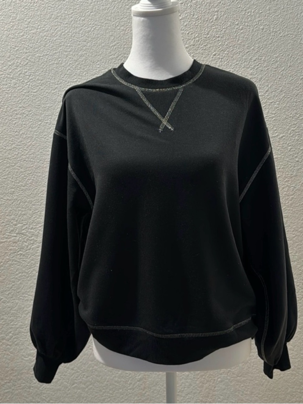 Joie Black Crewneck Sweatshirt with Contrast Stitching